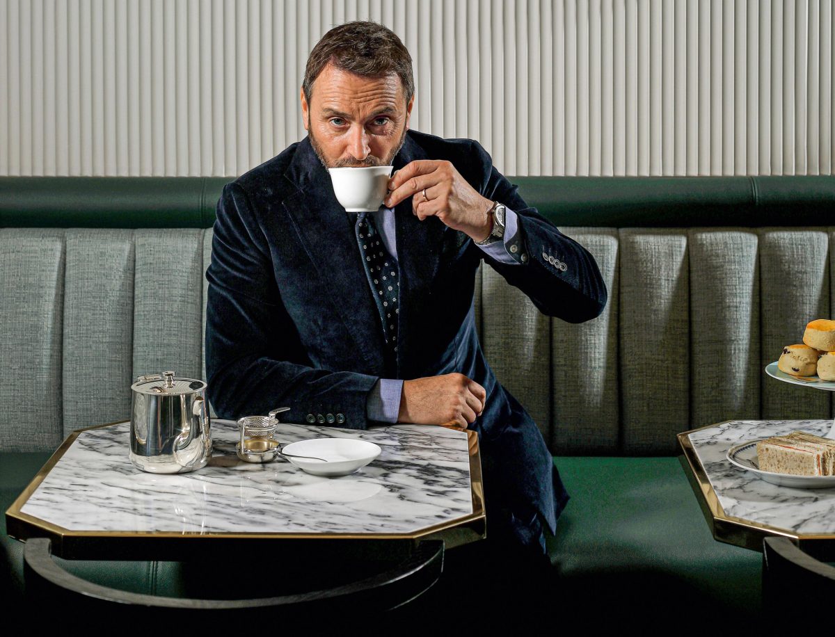 Jason Atherton enjoys a cup of tea at The Betterment in London