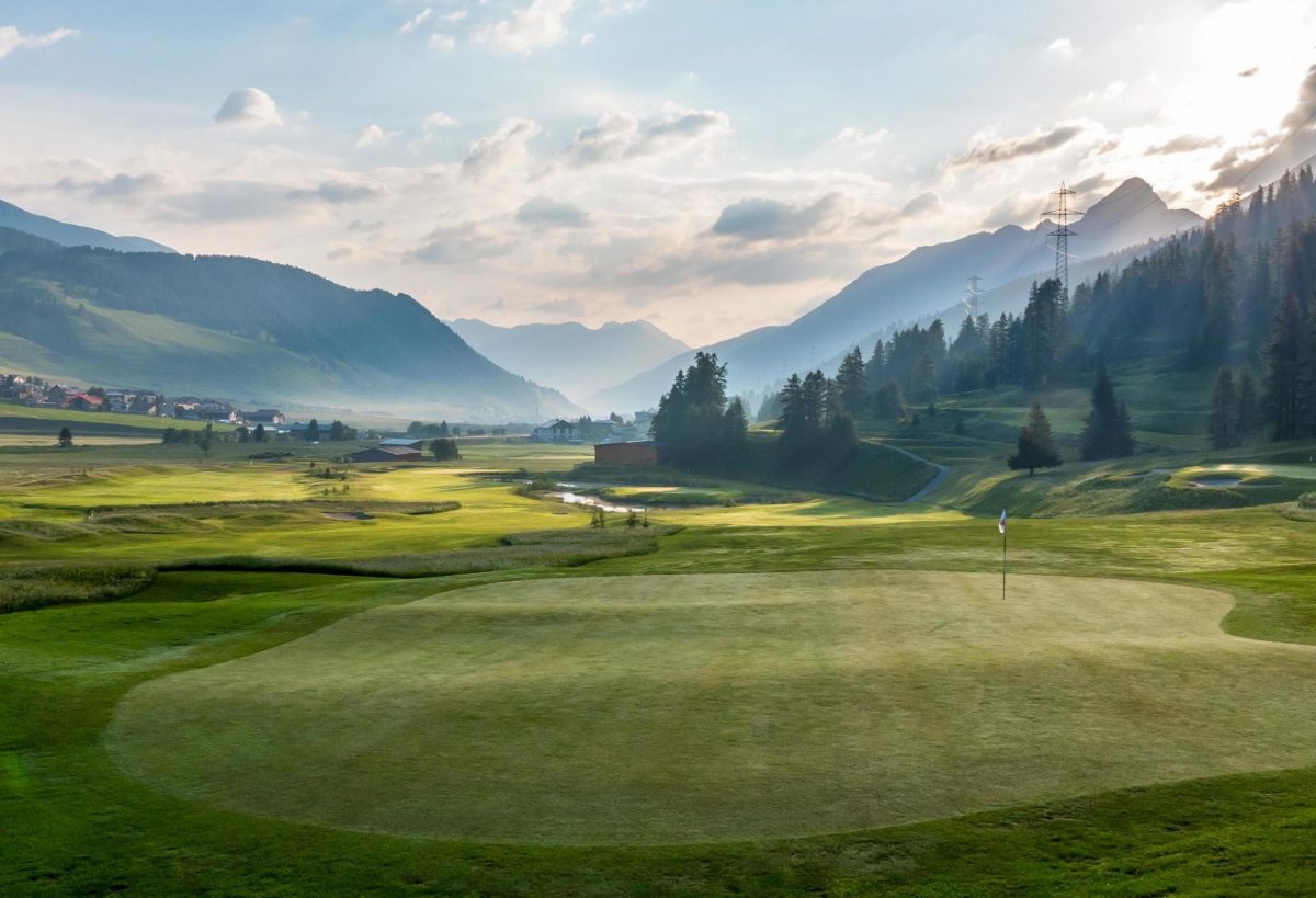 Golf course in the Swiss mountains