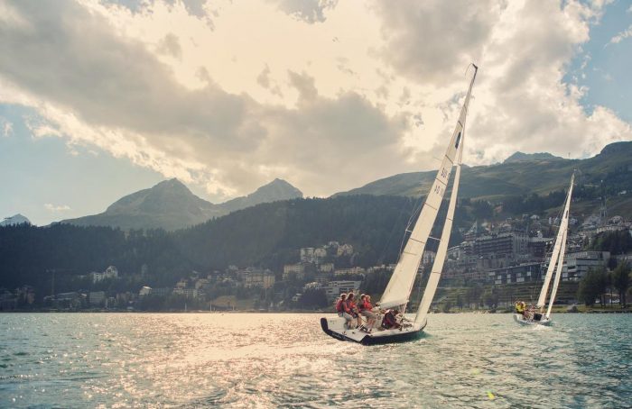 Sailing boat in St. Moritz