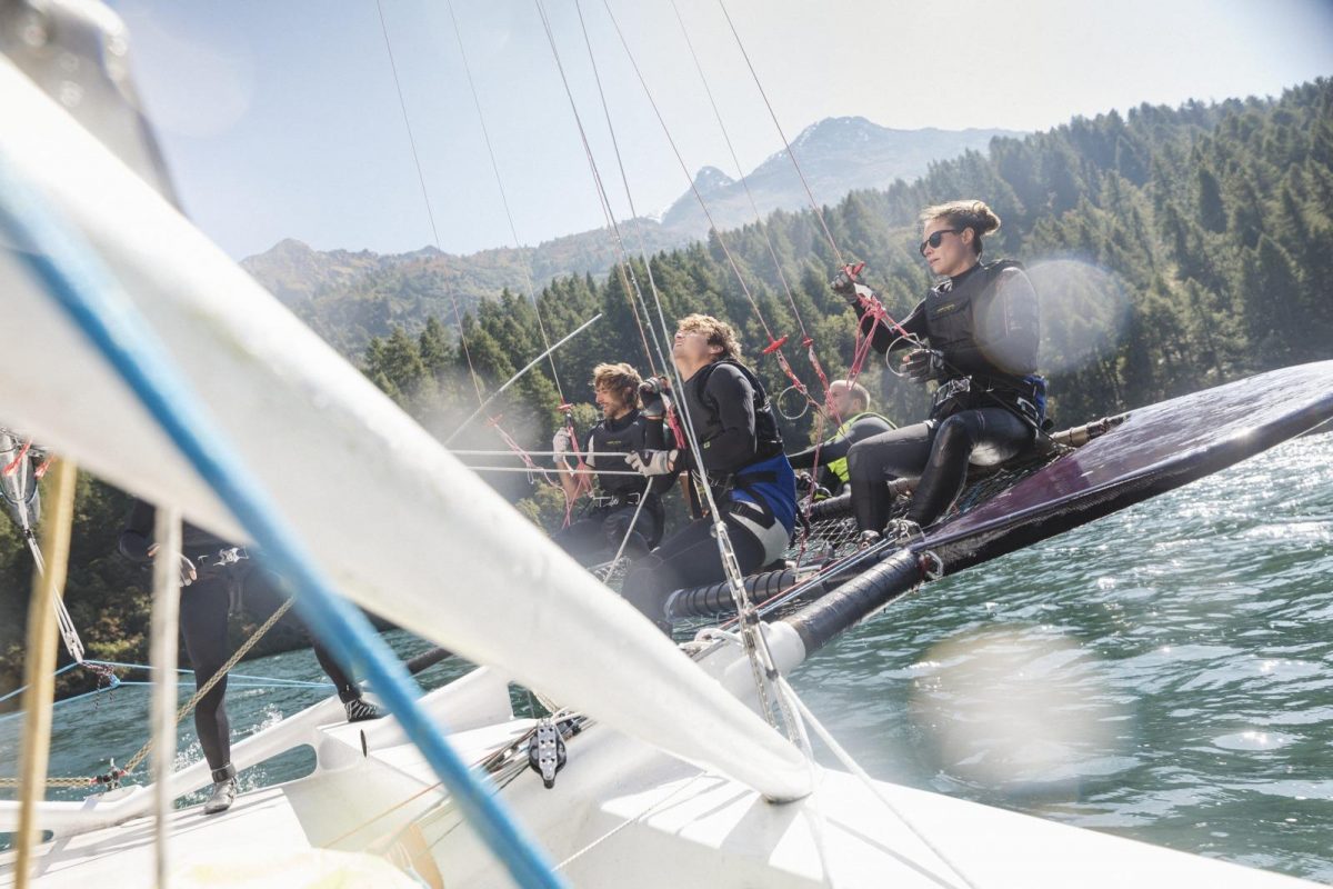 Conditions are perfect for sailing in and around St. Moritz