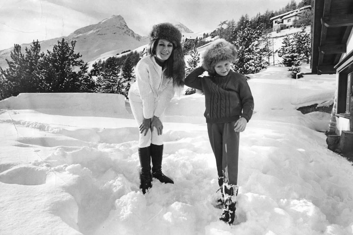 Baroness Fiona Thyssen-Bornemisza and daughter in St. Moritz