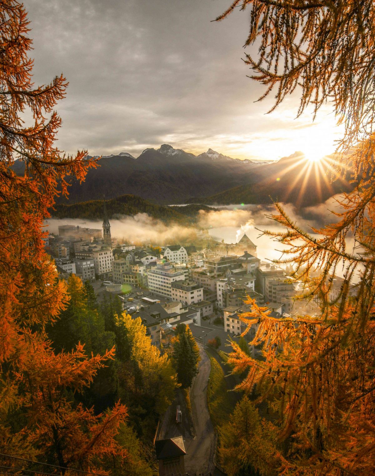 Autumn picture of St Moritz