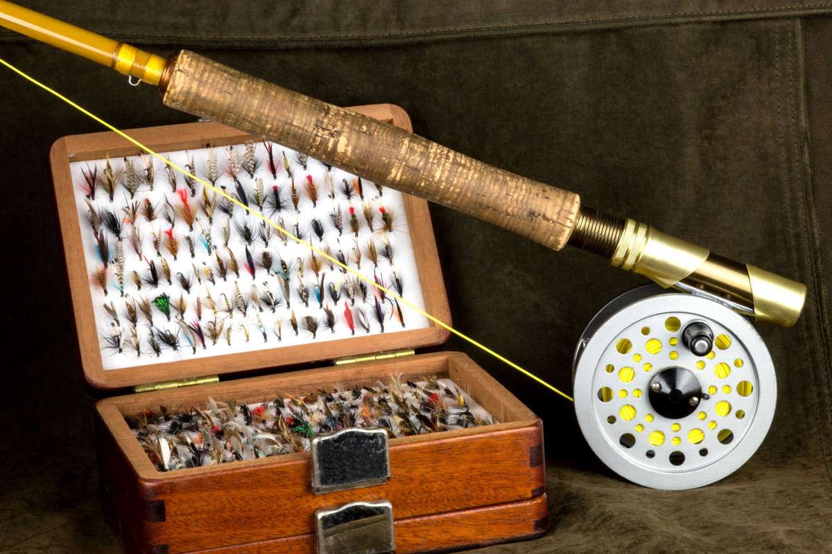 Fly fishing rod and fly box 