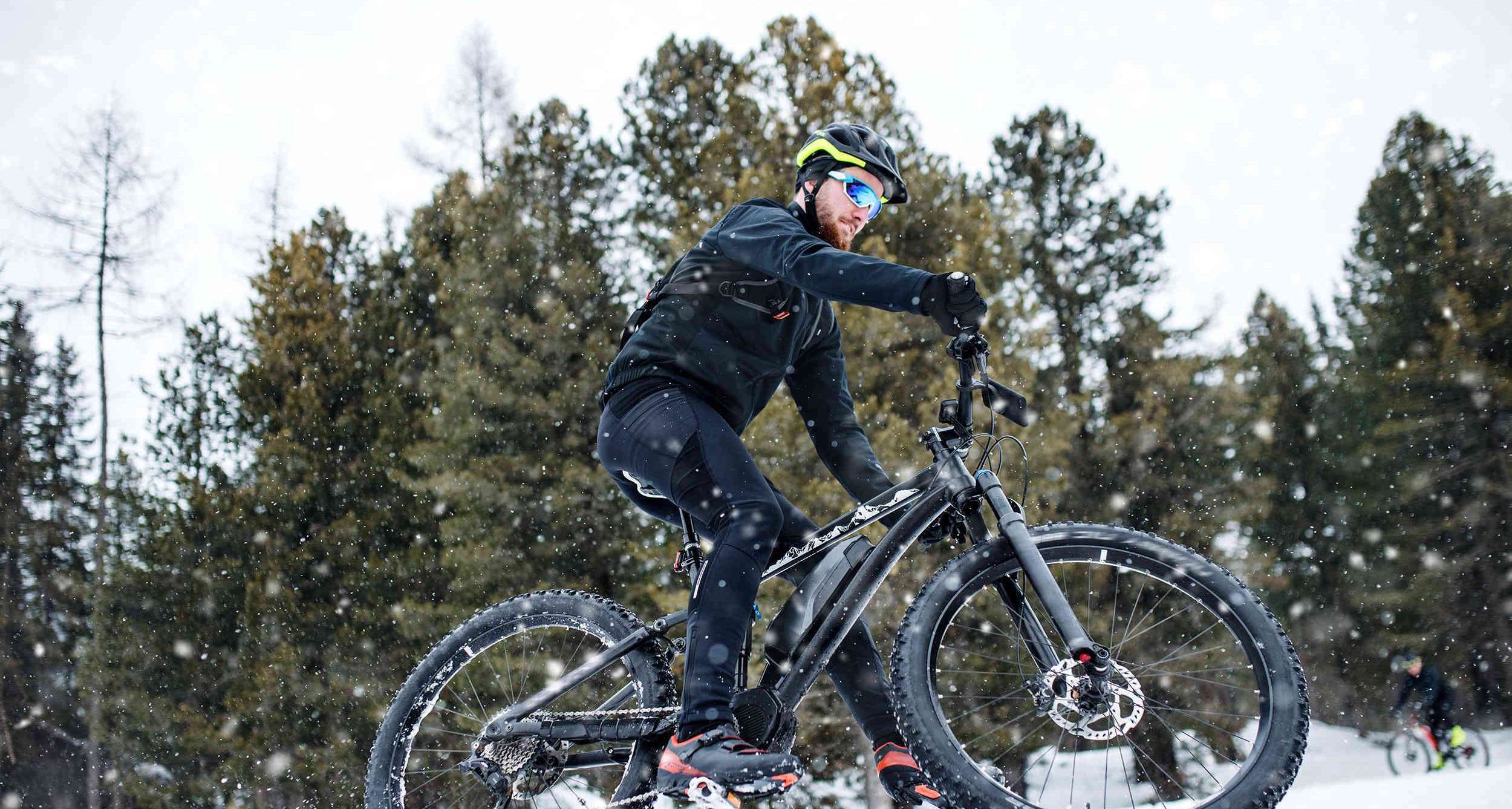 Fat biking in snow