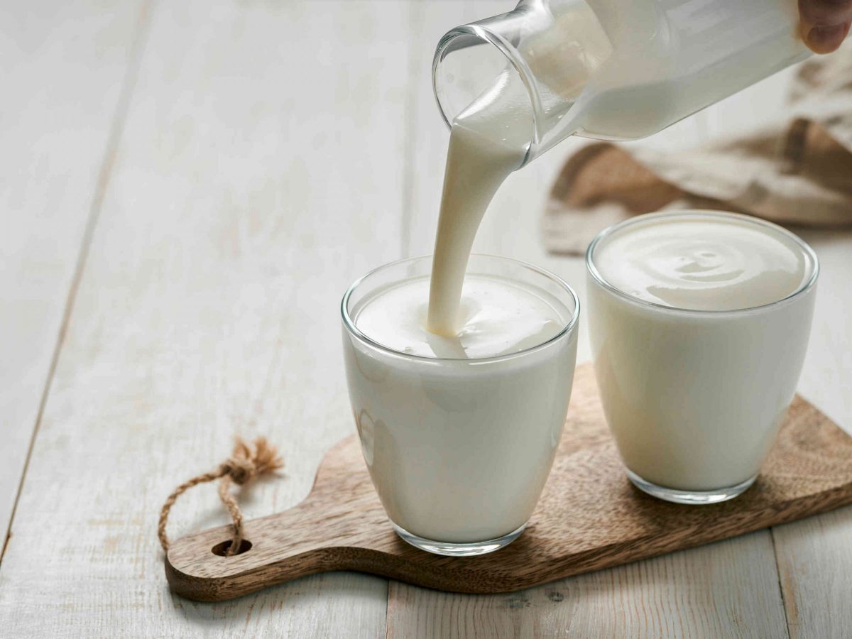 Kefir drink in glasses