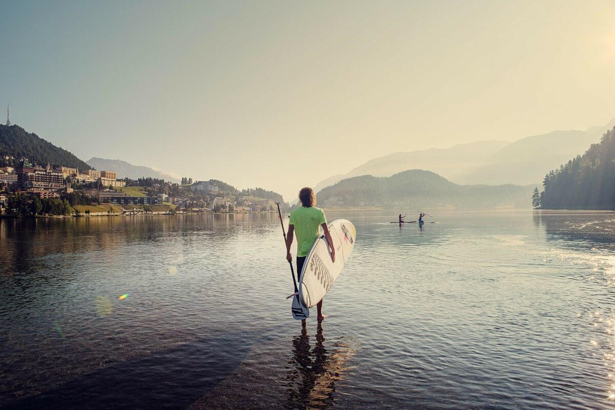 Summer watersports on Lake St. Moritz