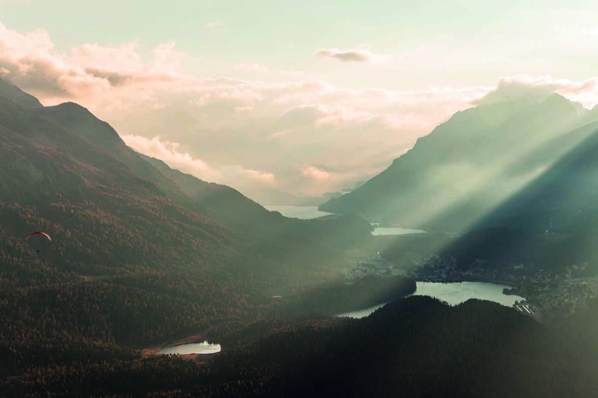 View of mountains and lakes