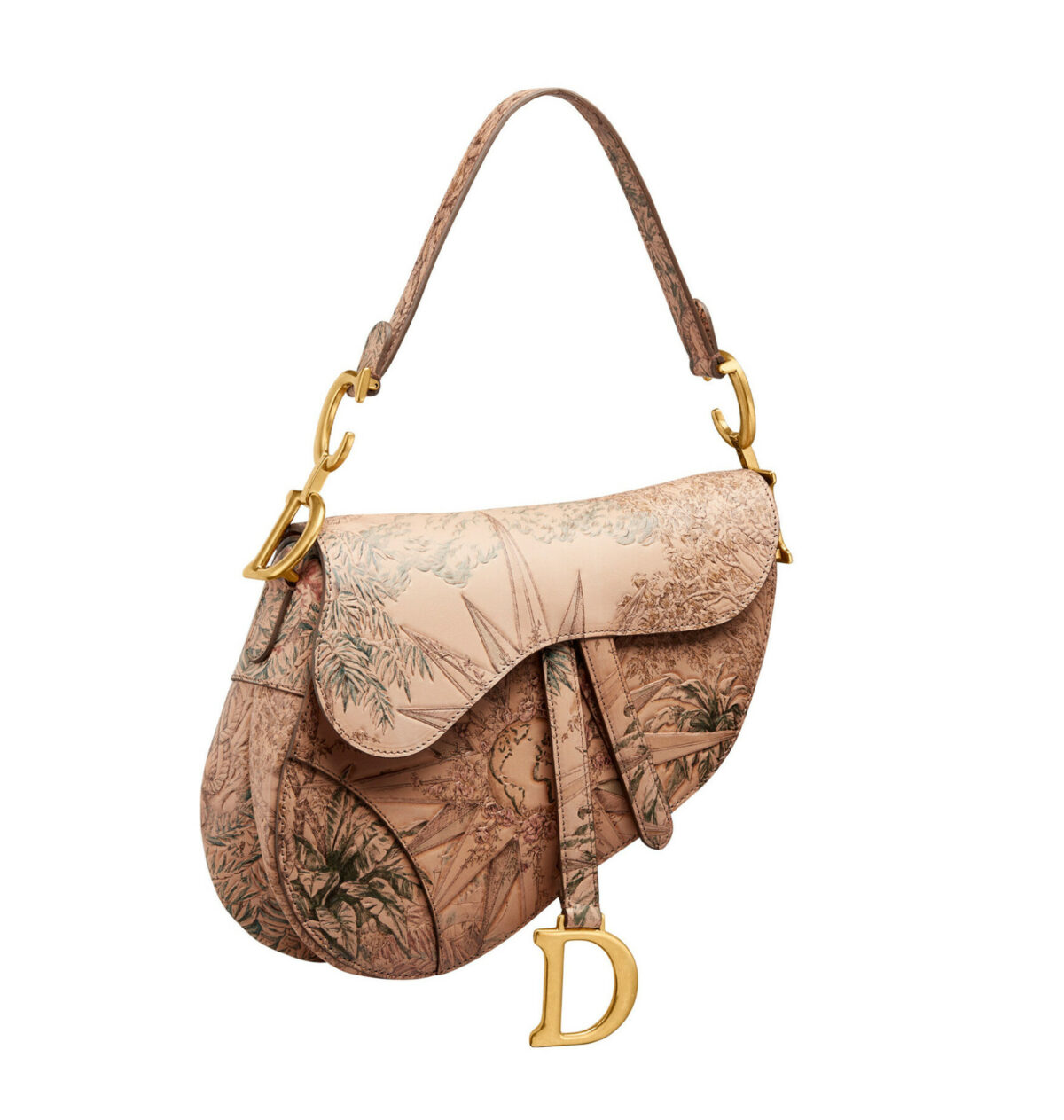 Designer leather handbag with pattern 