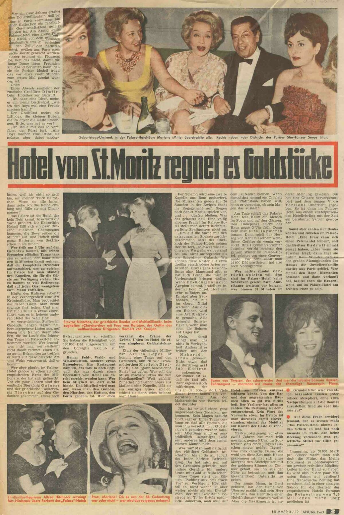 German language newspaper cutting from 19 January 1963