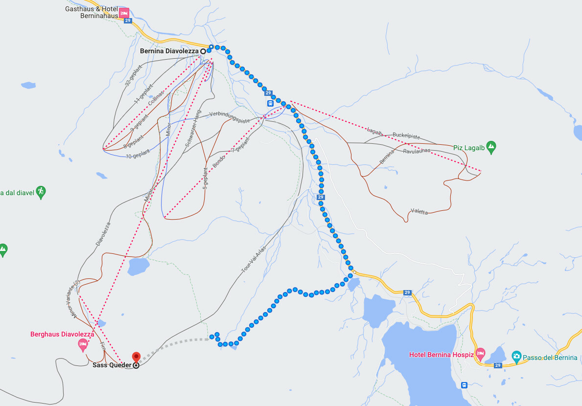 Diavolezza ascent map