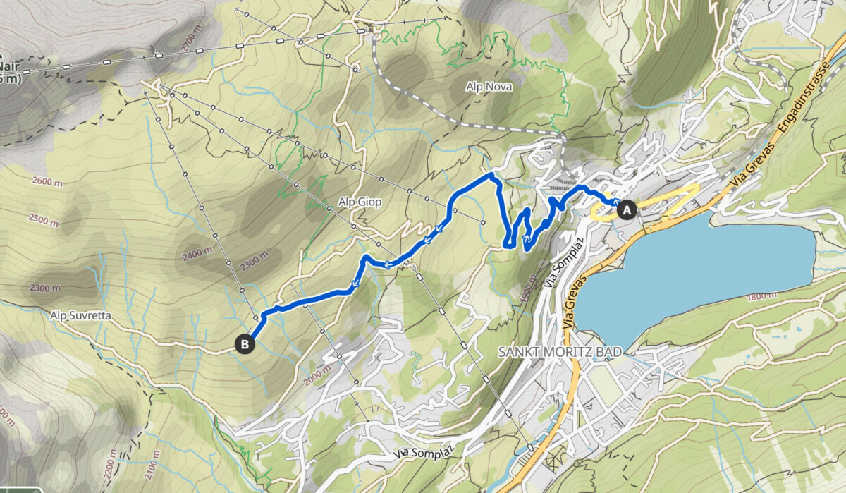 Karte der Wanderroute für Feinschmecker