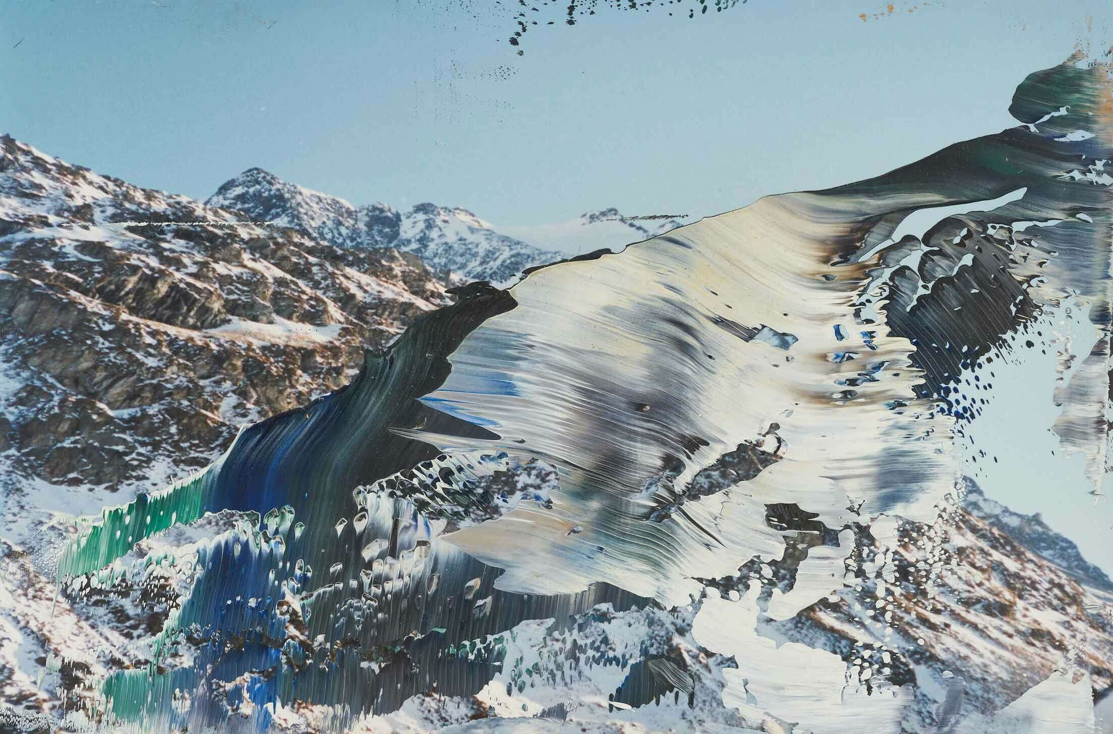 Gemälde einer winterlichen Berglandschaft