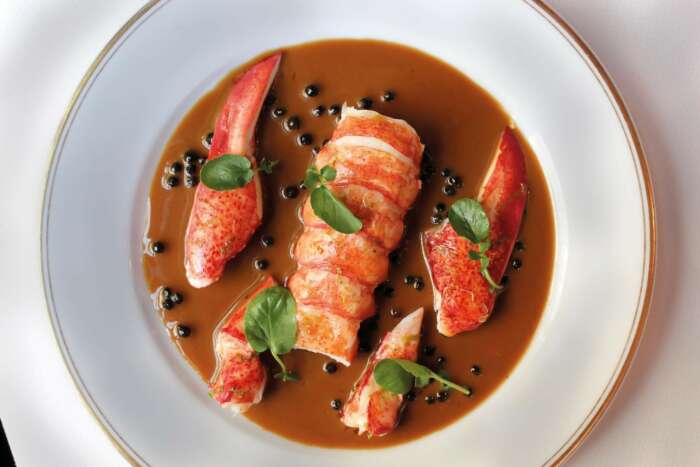 A fine dining plate of lobster