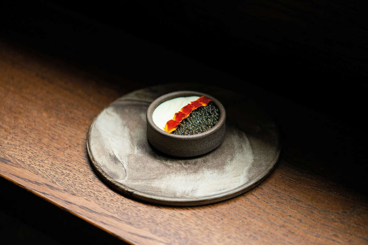 Fine dining dish with caviar